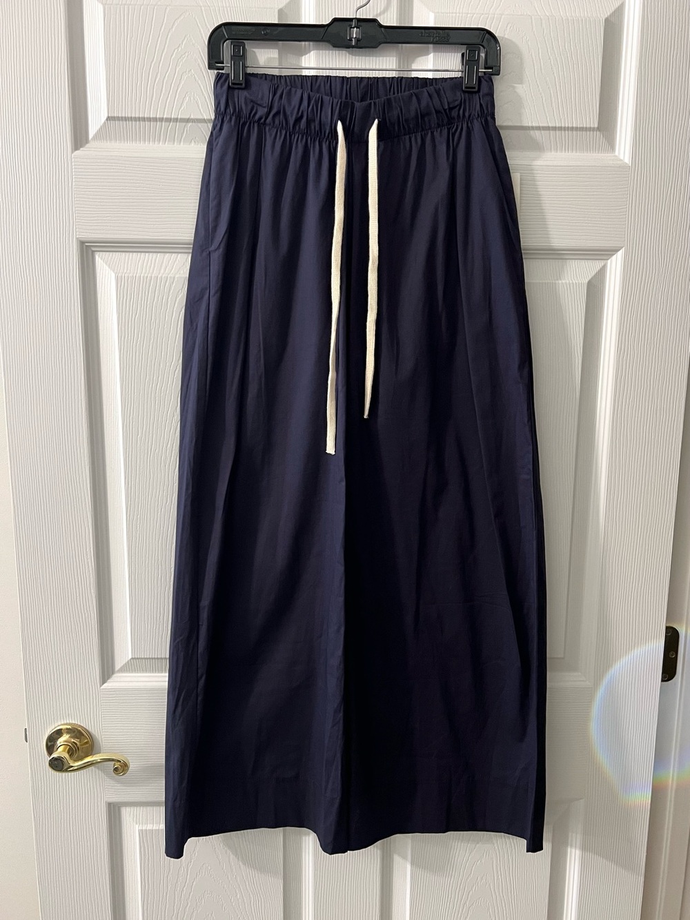 Navy Wide-Leg Drawstring Pants - Picture 2 of 6
